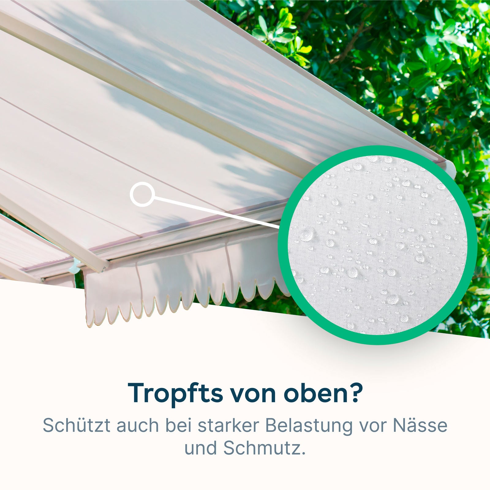 Maffei Sonnenschirm 'Venezia' – Weiß/grün, Rund, 200 Cm – Ideal Für Garten, Balkon & Strand
